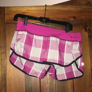 Pink lulu lemon speed shorts